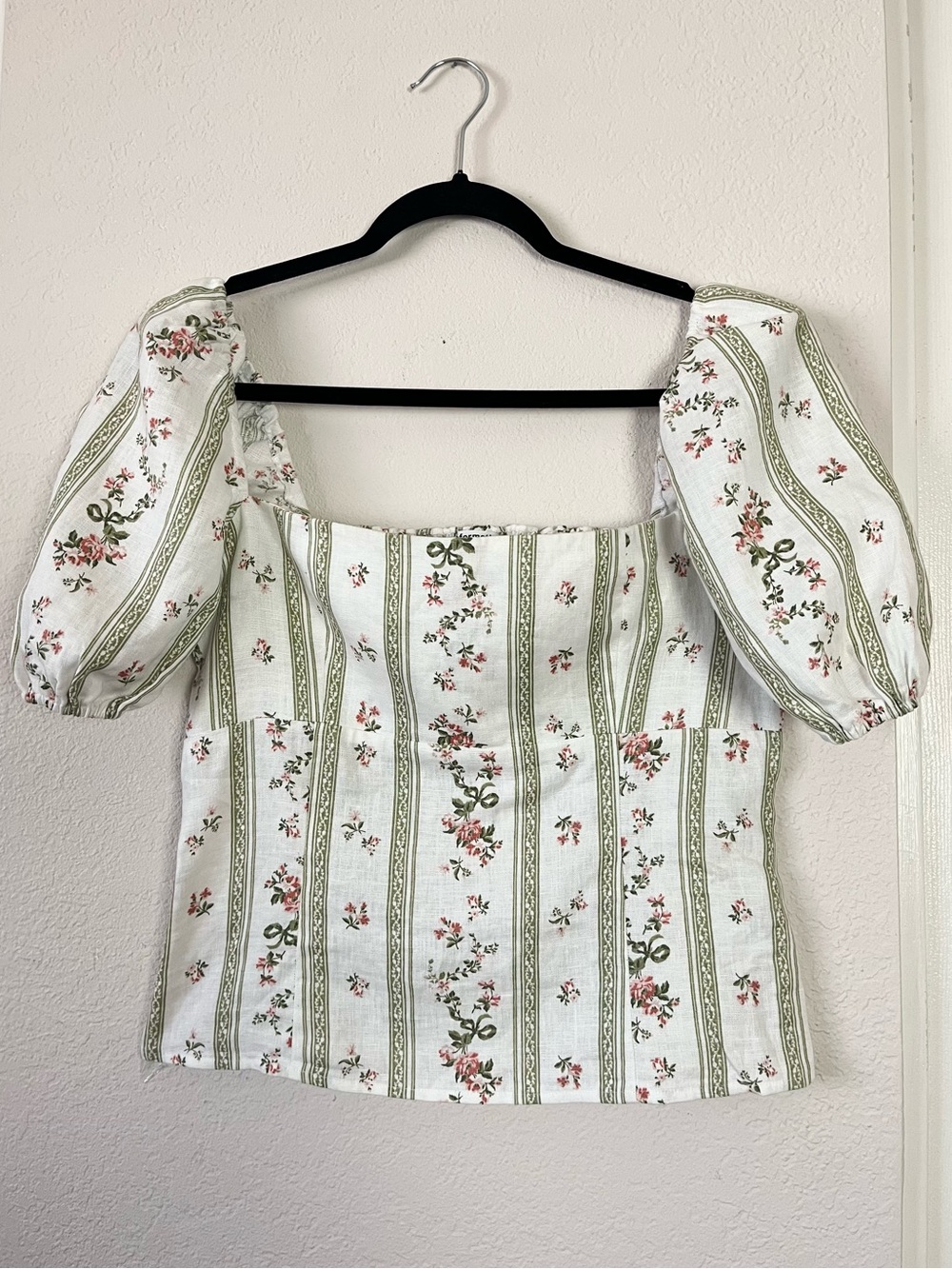 Reformation Arancini Puff Sleeve Top Heath Floral Renaissance Milkmaid Peasant - Picture 3 of 16